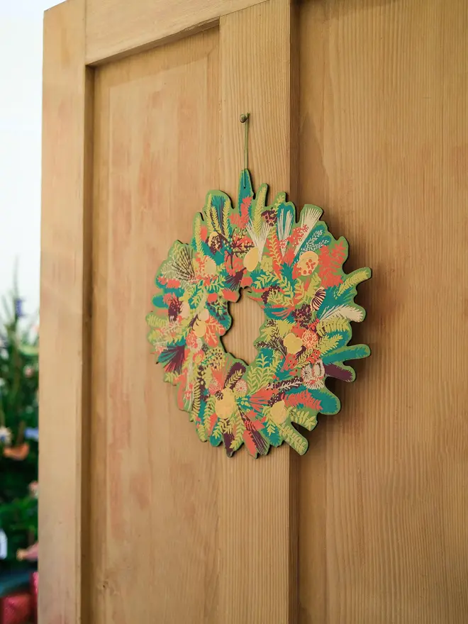 Winter Blooms Cotton Board Wreath