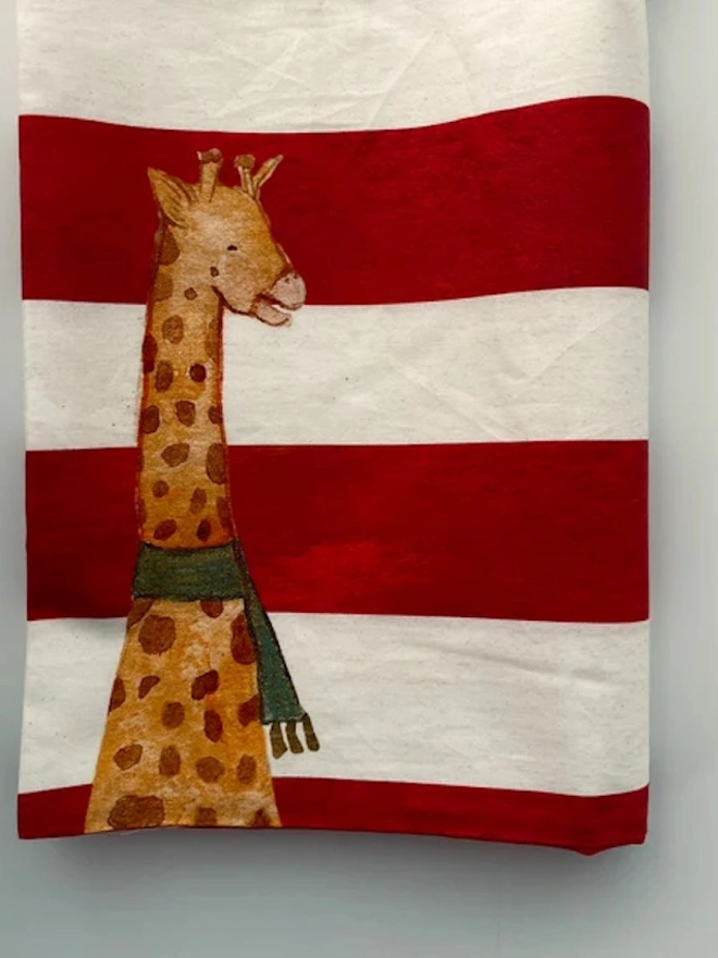 Giraffe In Scarf Reversible Pillow Case