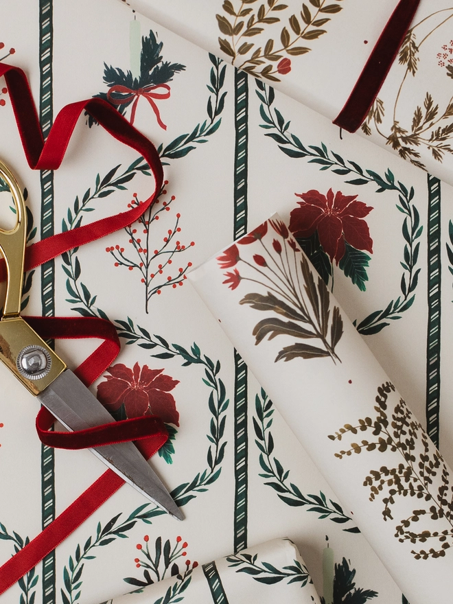 Botanical Christmas Wrapping Paper