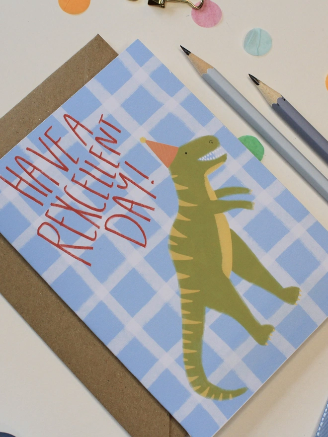 Have a rexcellent day boys dinosaur birthday card