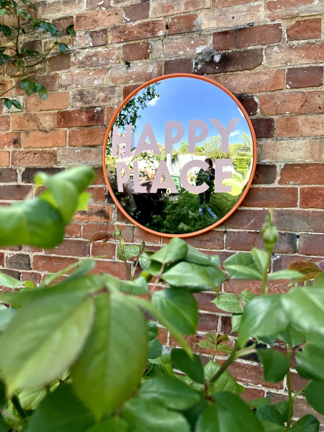 sylvie signs hand painted convex garden mirror