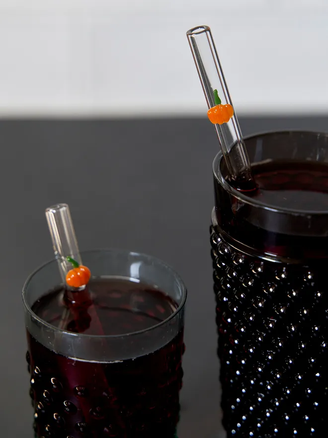 Pumpkin Glass Straw