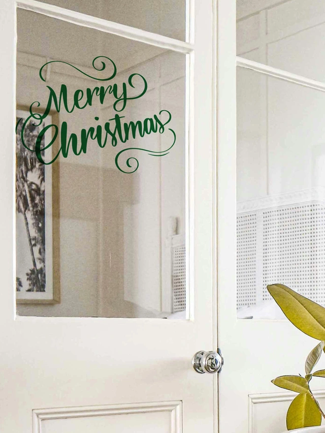 Vintage merry christmas doorl sticker
