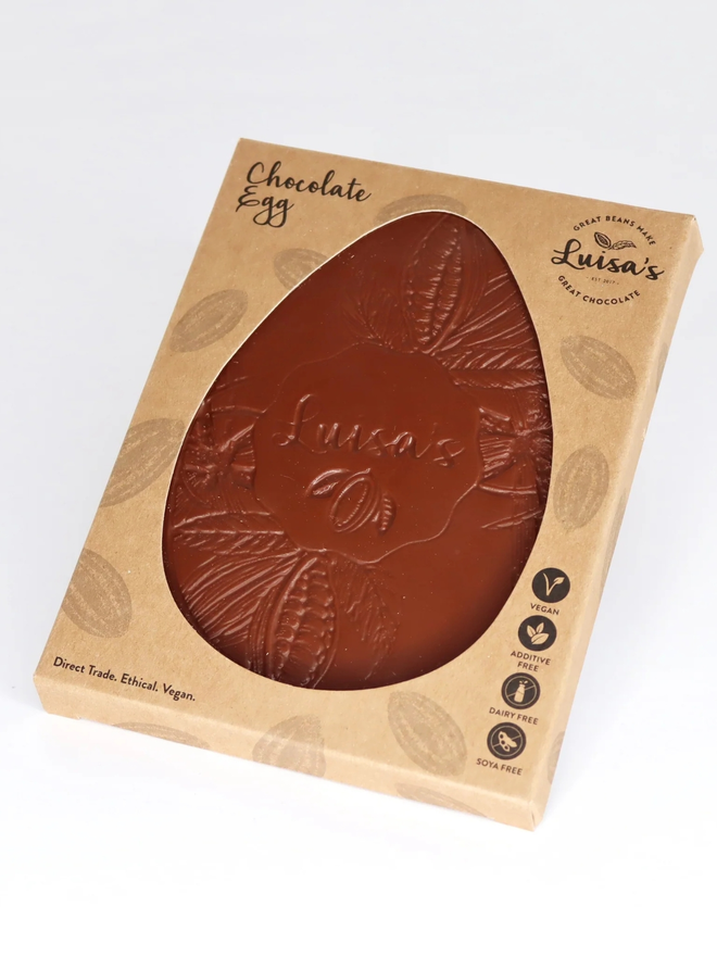 Casholate Vegan Chocolate Easter Egg in a packaged box