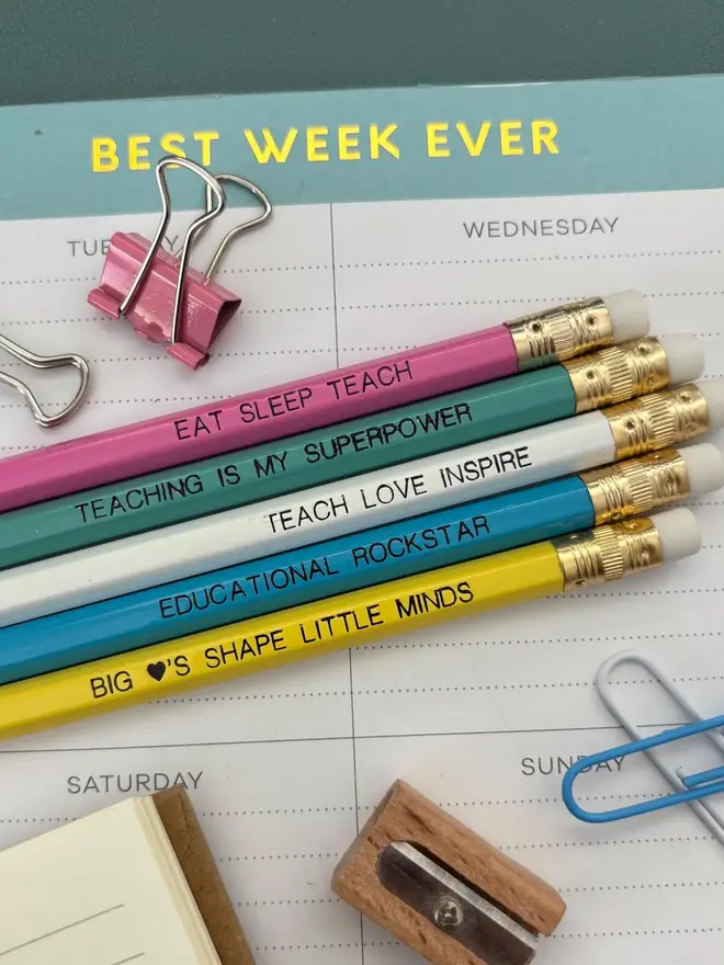 Motivational Teacher Pencil Gift (Set Of 5)