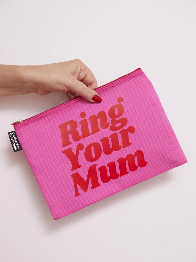 CATHERINE COLEBROOK RING YOUR MUM PURSE PINK:RED