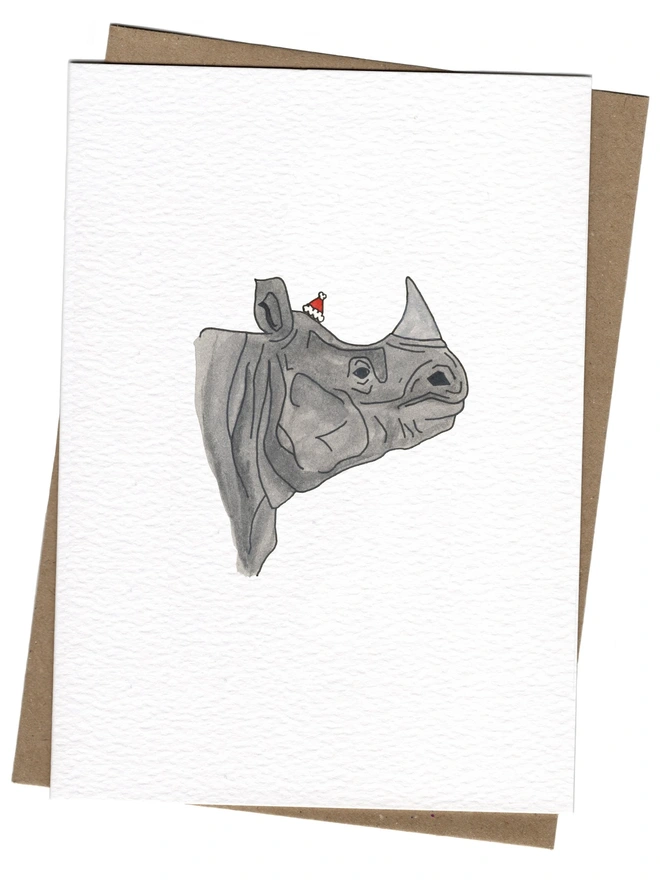 Rhino Christmas Card