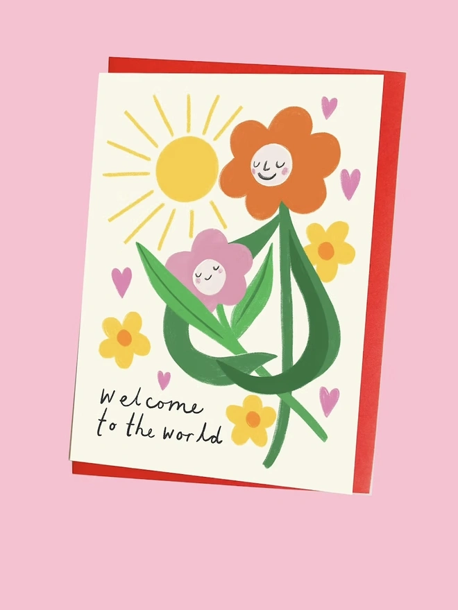 'Welcome To The World' Flower Baby Card