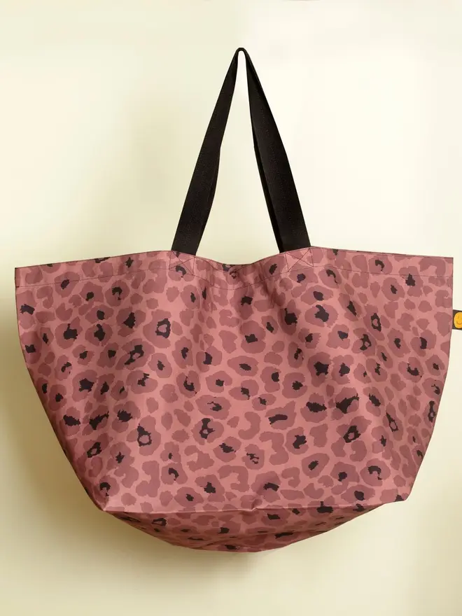Mocha Leopard Oversized Tote Contents Bag