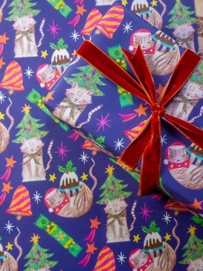 cat christmas wrap