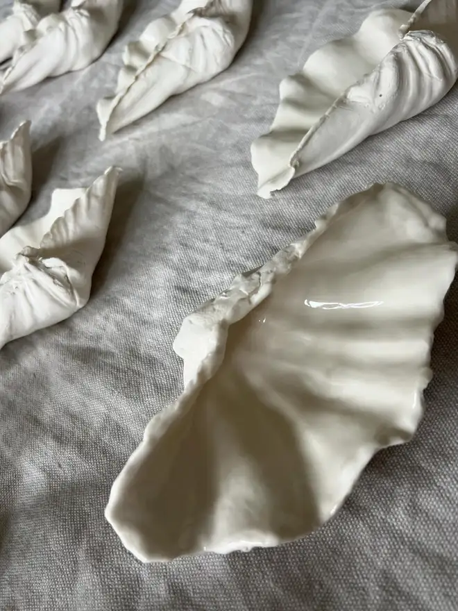 porcelain clam shell dish
