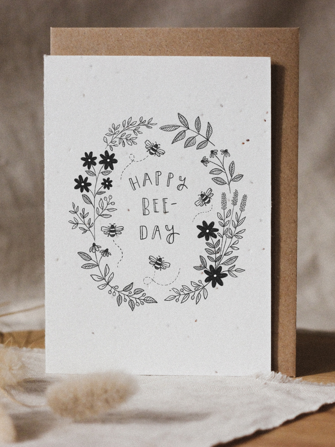 happy bee day plantable birthday card