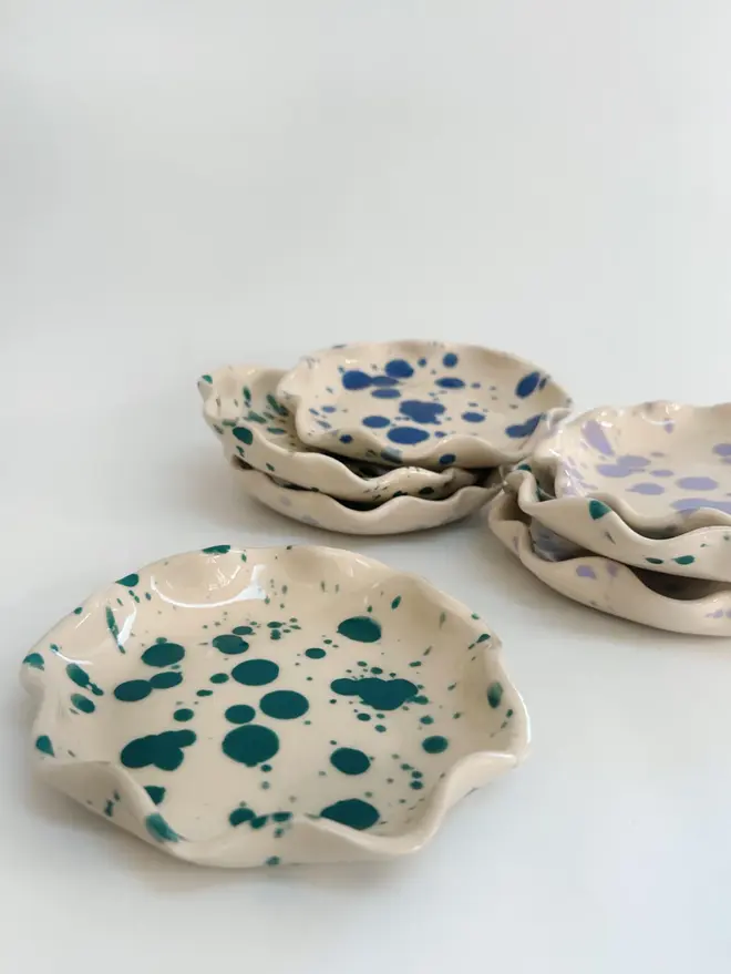 speckled ceramic trinket dishes