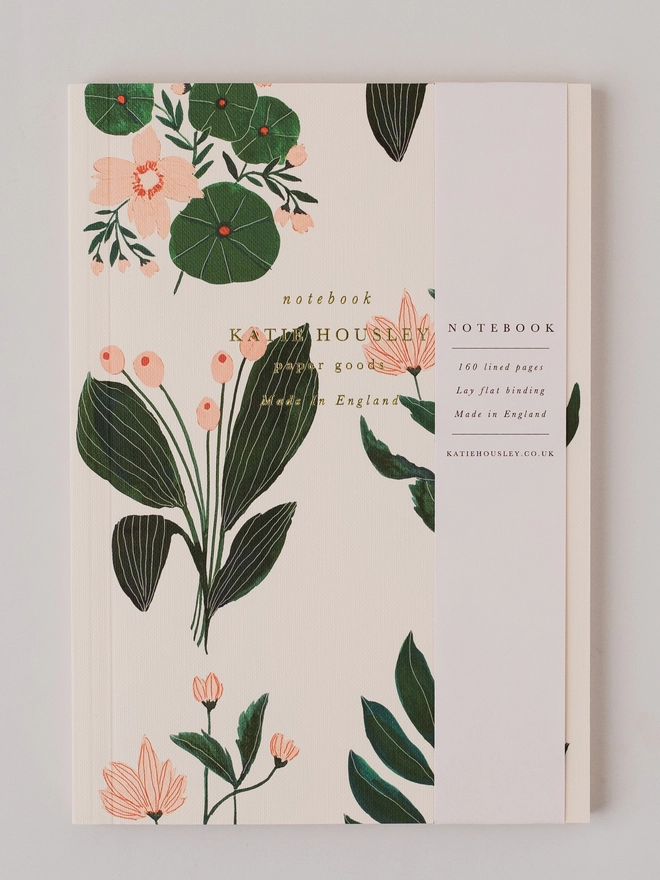 Pink floral notebook