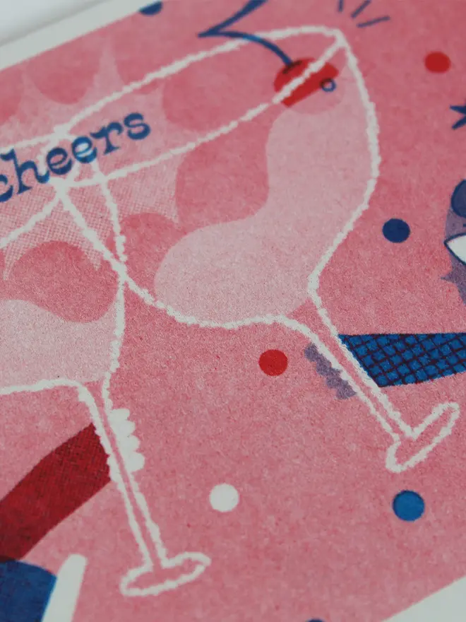 'Cheers' A6 Riso Christmas Card