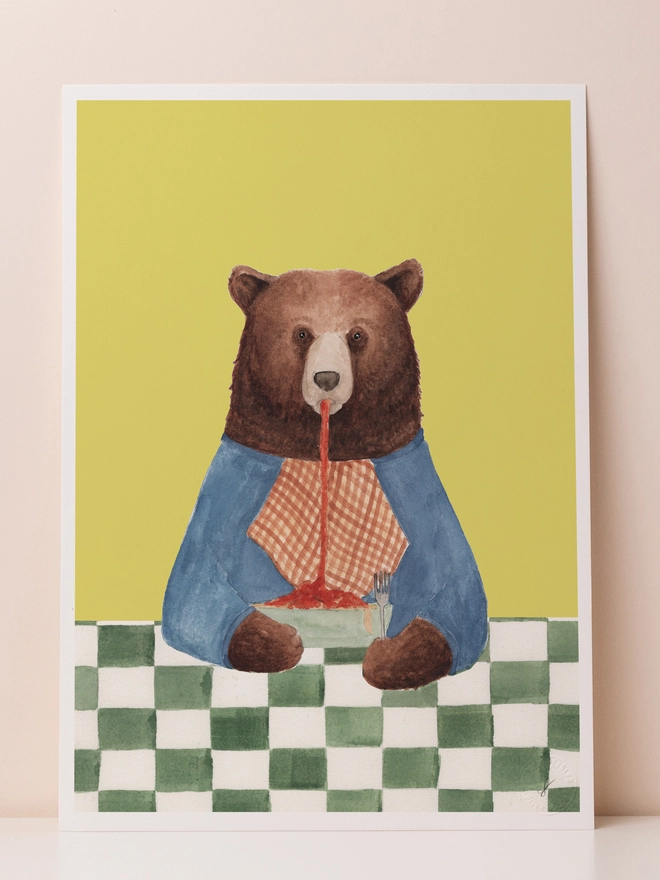 Bear Pasta Art Print