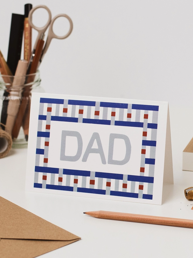 'DAD' Patterned Card
