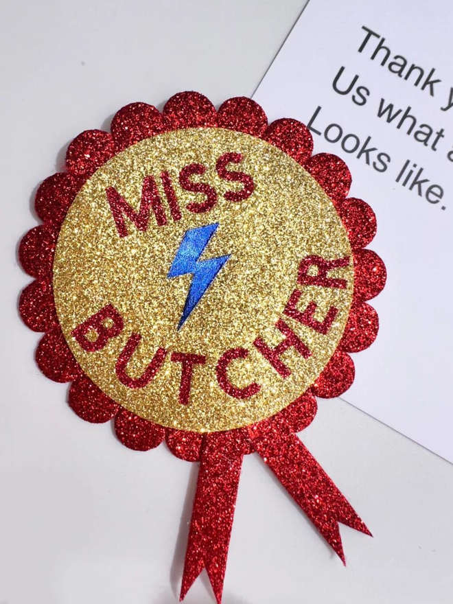 Mrs butcher teacher thank you badge