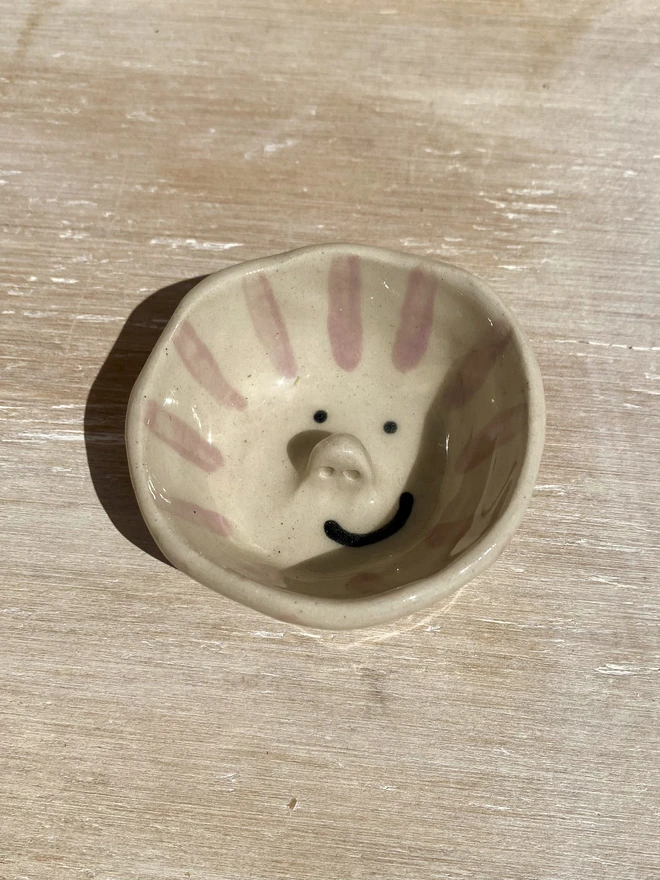 lilac stripe trinket bowl