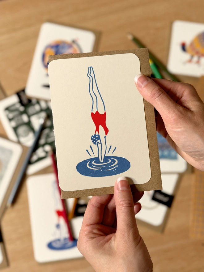 Diver Greetings Card
