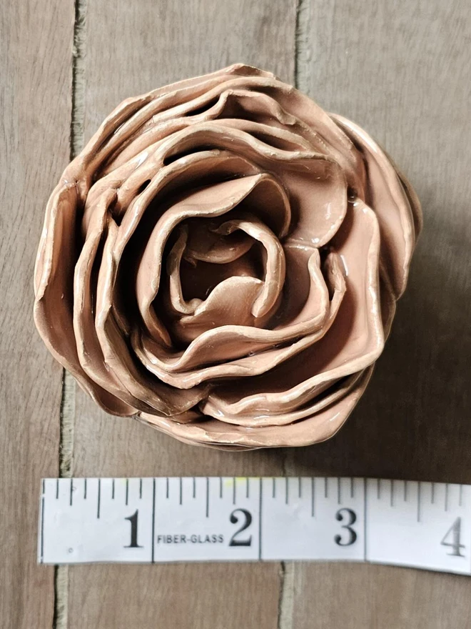 rustic peach ceramic peony rose flower for wall ceramics pottery gift 