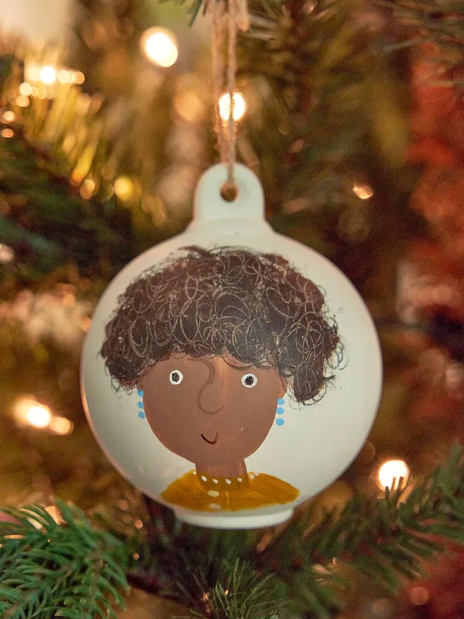 Personalised portrait Christmas tree decoration