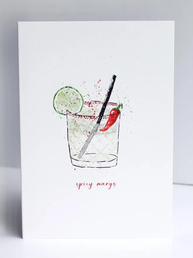Spicy Margarita Cocktail Greeting Card 