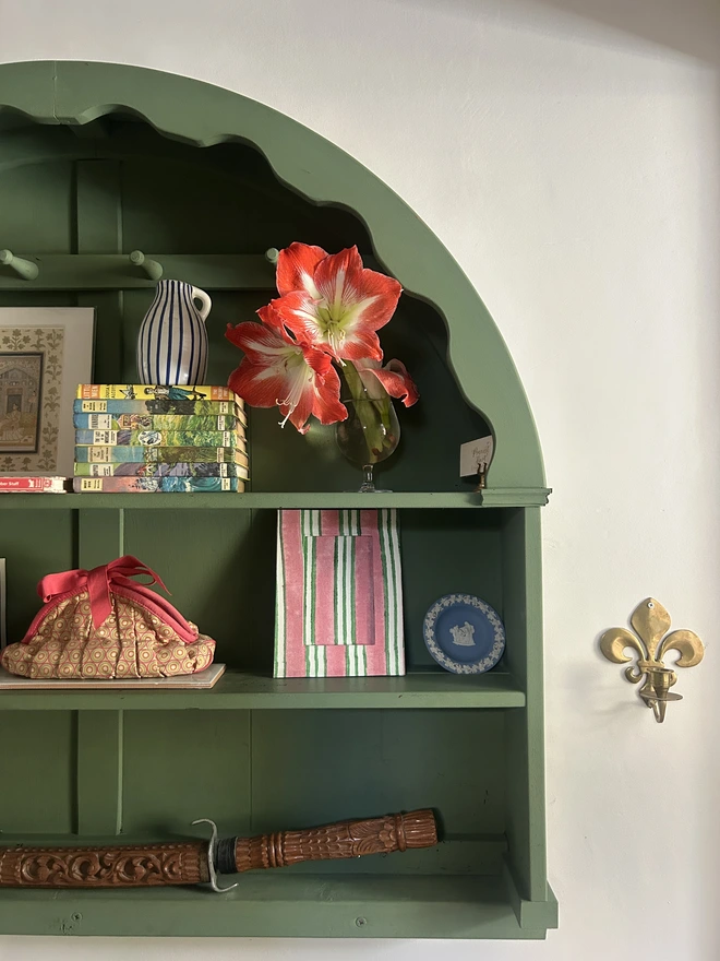 Green and pink stripe photo frame