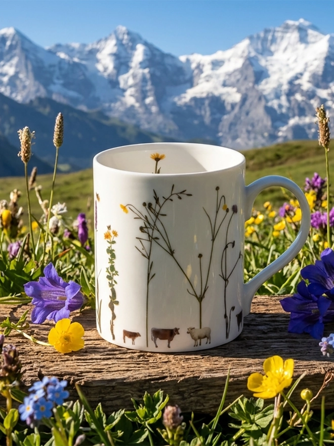 alpine flower mug