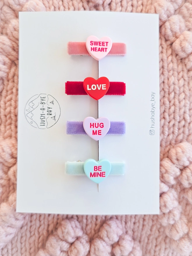 Love Heart Hair Clips for girls