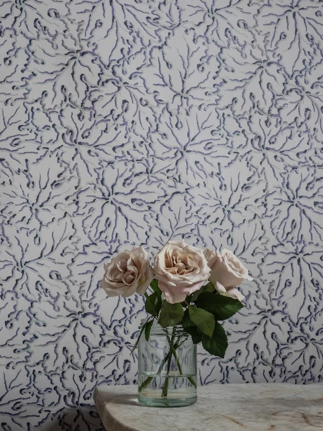 Ethereal Leaves In Misty Wallpaper