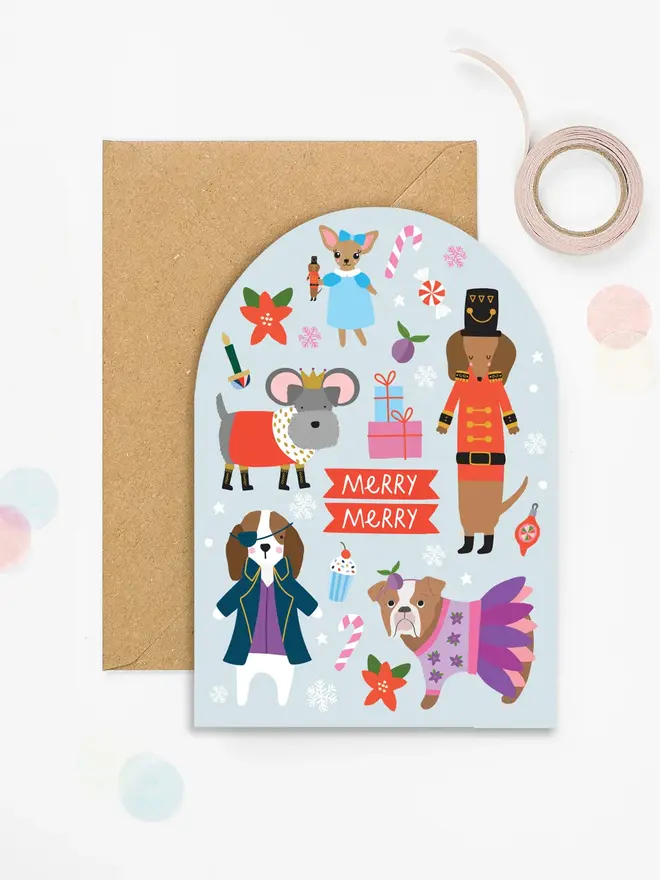 'Merry Merry' Nutcracker Dogs Christmas Card