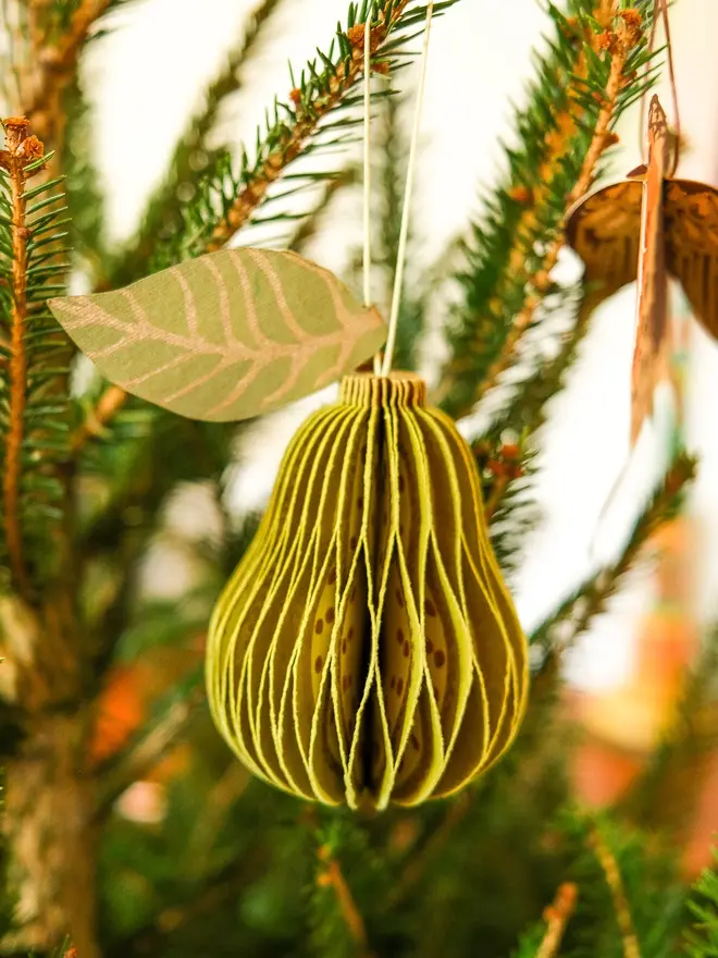Pear Honeycomb Ornament (Set Of 6)