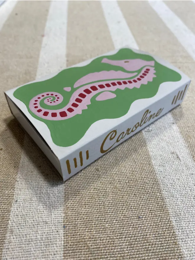 Seahorse Hand Painted Matchbox