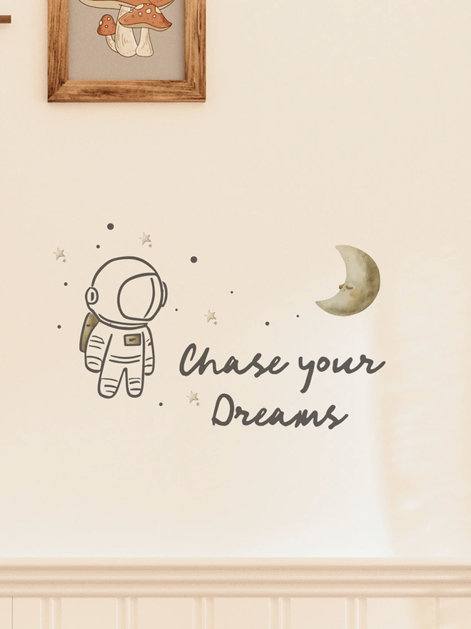 chase your dreams astronaut wall sticker