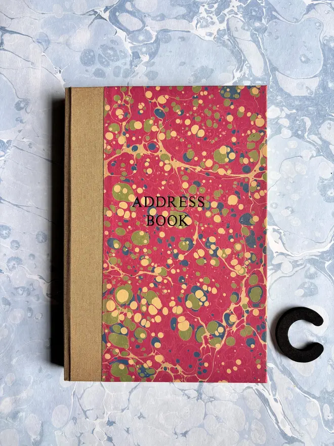 Hand Marbled Address Book Pattern C