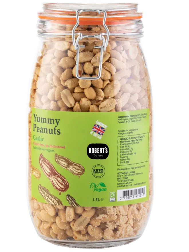 Yummy Peanuts Glass Jar