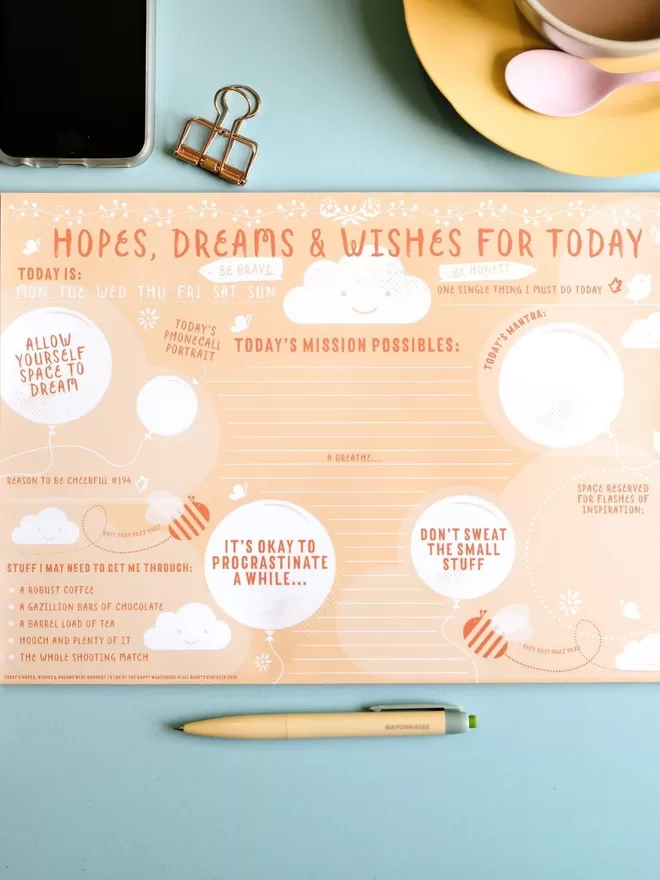Hopes Dreams & Wishes Desk Jotter Pad
