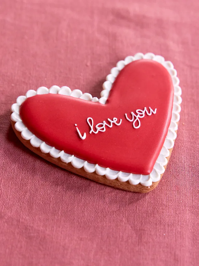 I love you heart Valentine's Day biscuit