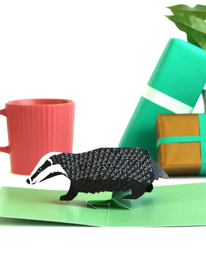 3d badger pop out card