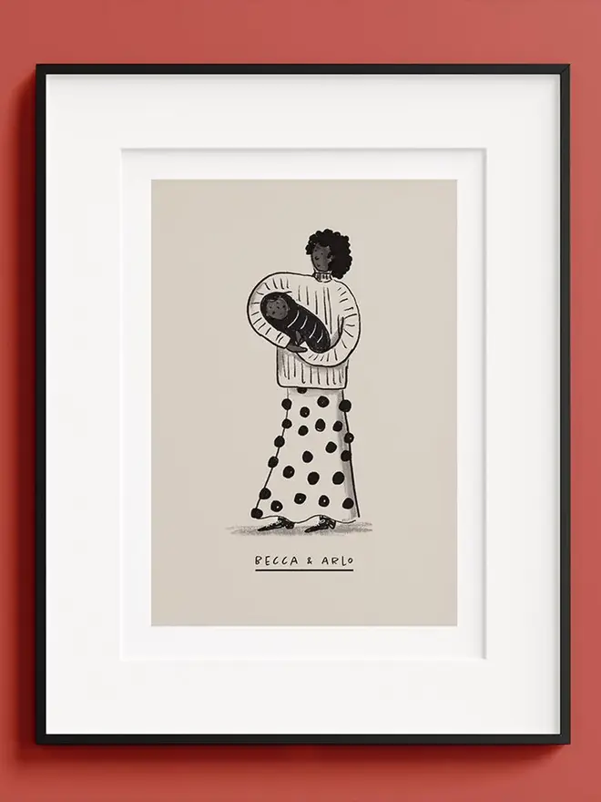 new mum illustrated portrait