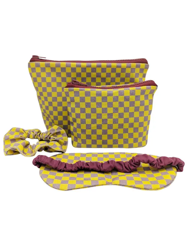 Cotton Travel Sleep Collection (Set Of 4), a collection of 4 cotton travel sleep items sitting on a plain white surface. 