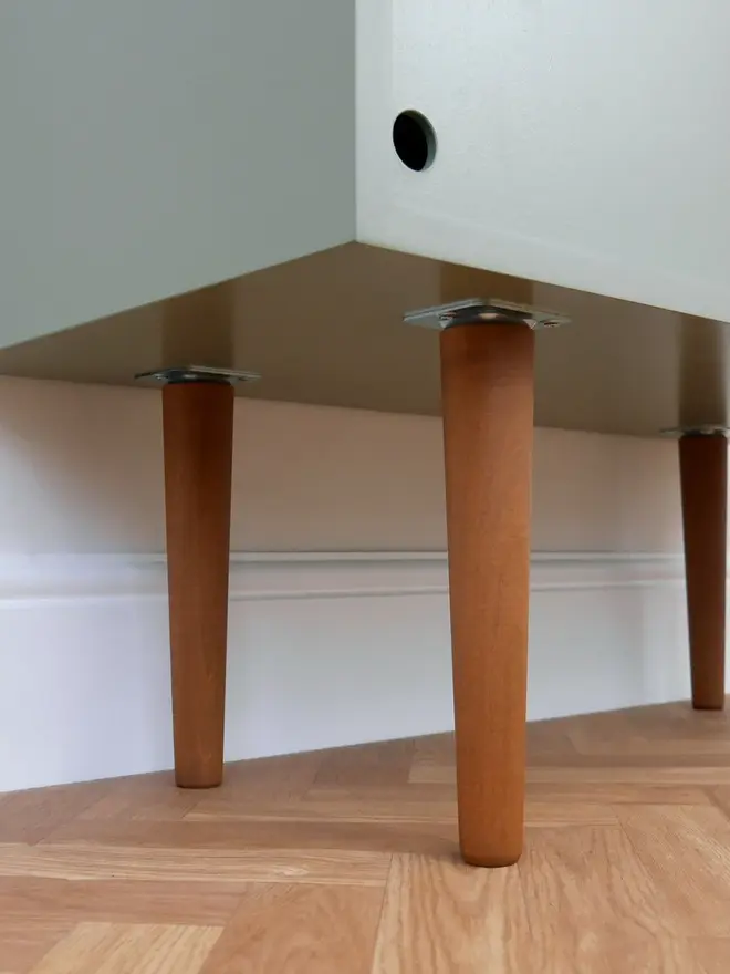 Mid Century Sage Green Record Cabinet 