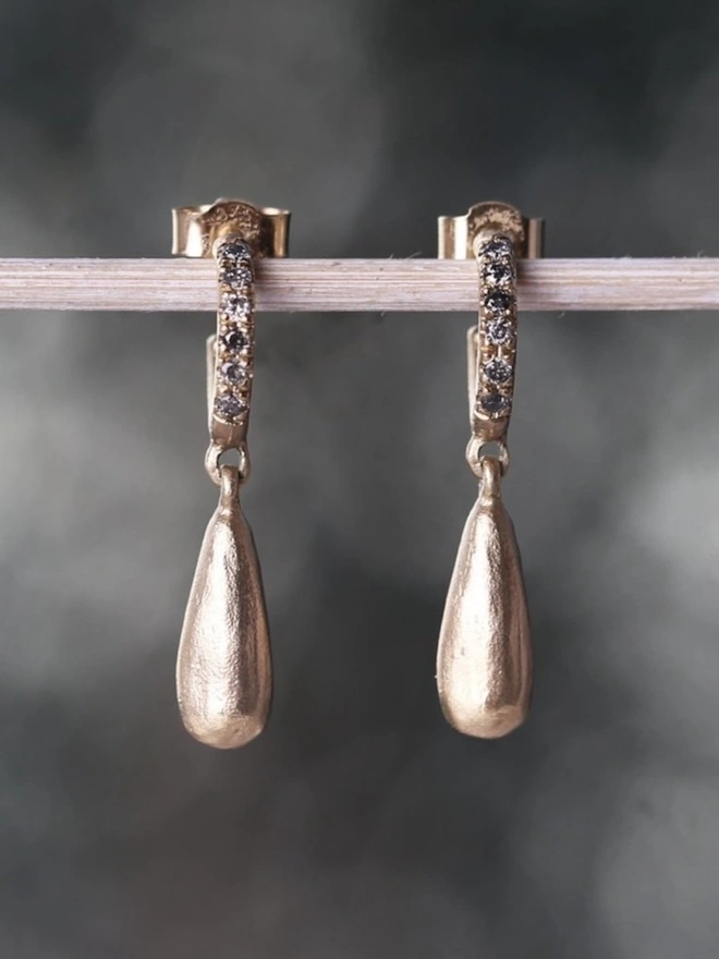 Salt And Pepper Diamond Drop Earrings