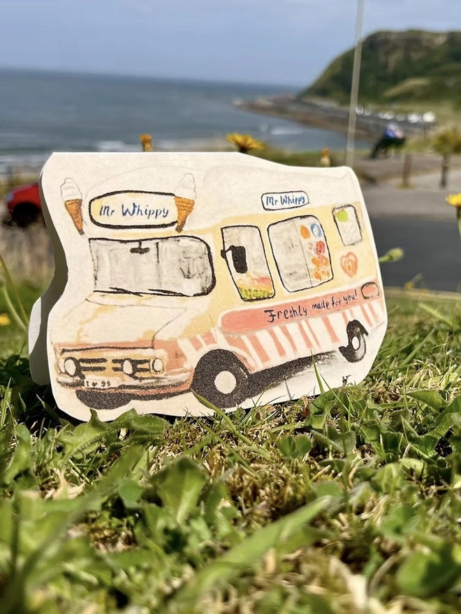 Ice-Cream Van Seaside Card