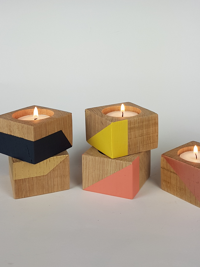 Tiny Wooden Cube Candle