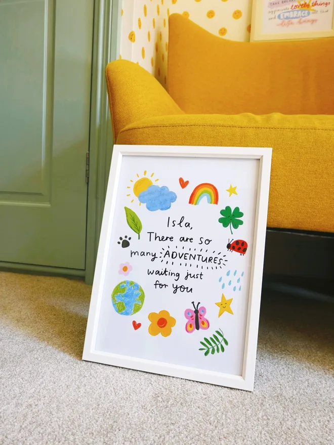 'So Many Adventures' A4 Personalised Print