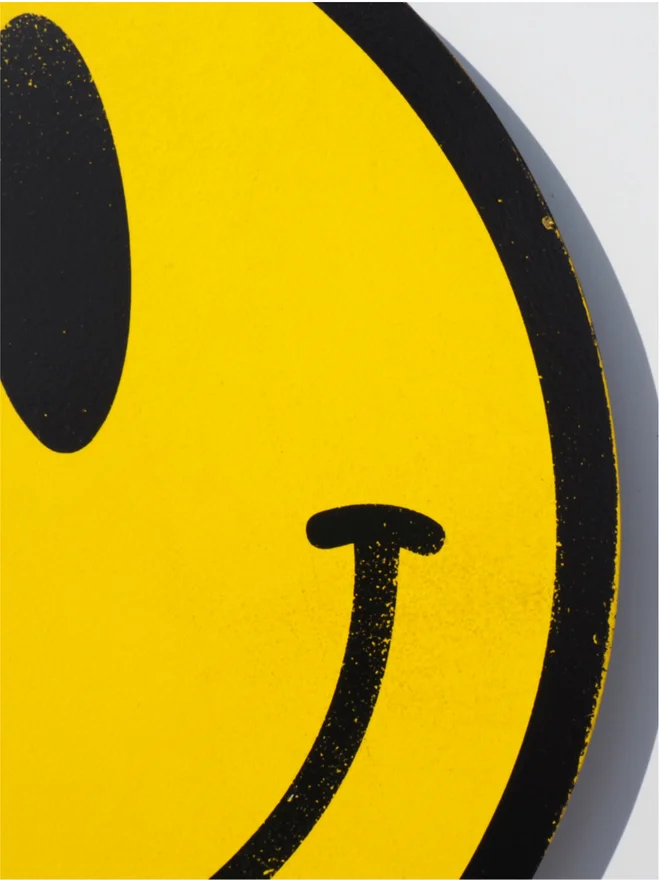 Close-up example of new distressed Smileys by Show Pony