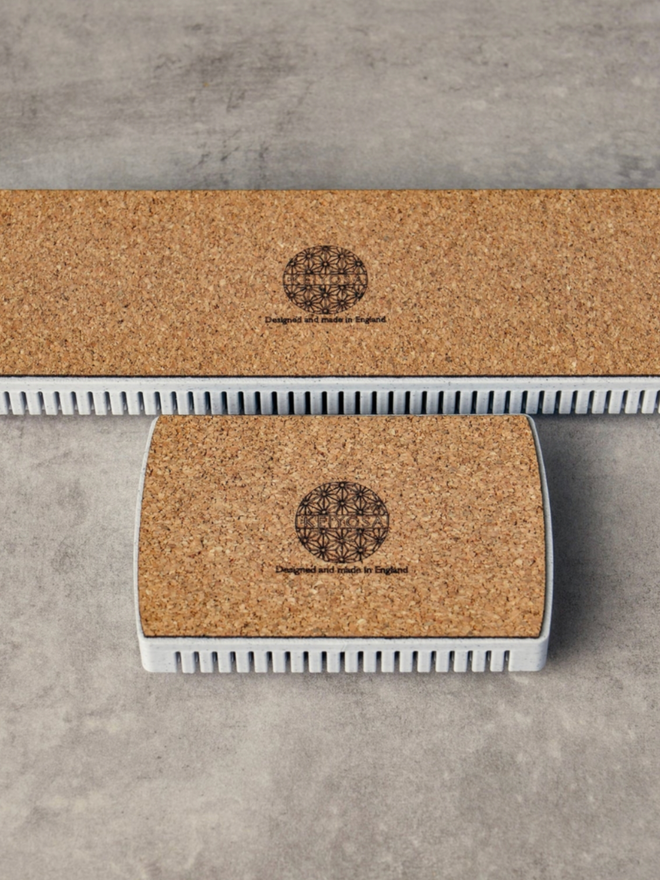 Calligraphy Card Drying Rack. The drying rack and its smaller variant flipped upside down to show its padded underside.