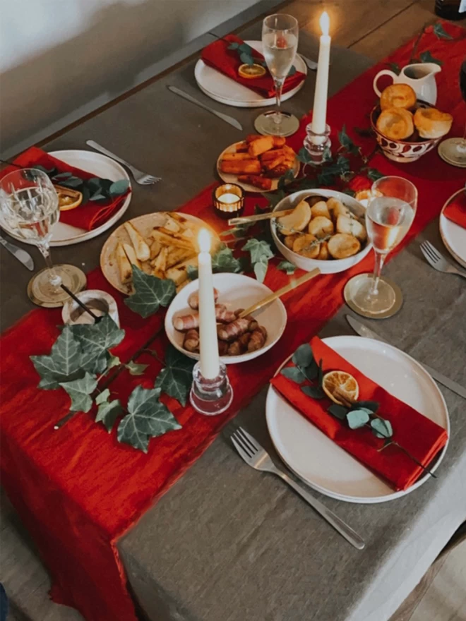 Festive table runners for Christmas Day